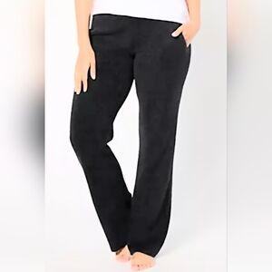 Barefoot Dreams Women's 1X Black CozyChic Lite Welt Pocket Ribbed Pant New